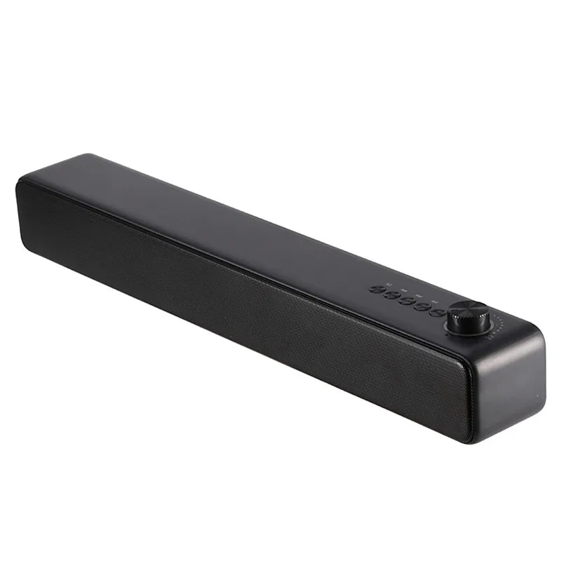 Черный LEORY ST550 Саундбар 10 Вт bluetooth 5,0 гарнитура бас стерео беспроводной цифровой громкой связи Настольный динамик Поддержка TF карты AUX USB - Цвет: Черный