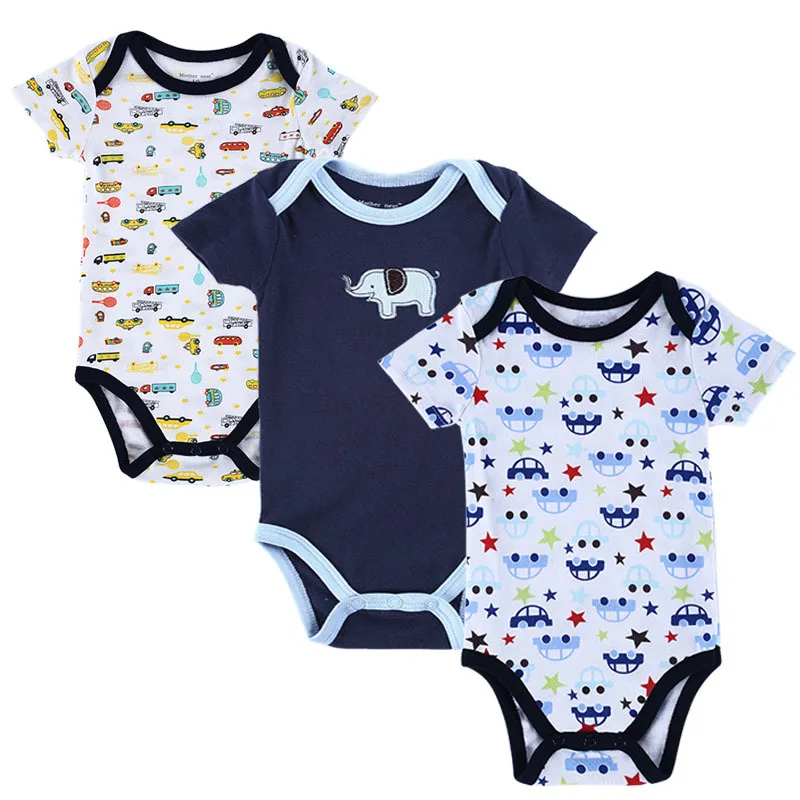 New 3PCS/LOT Baby Boy Rompers Одежда для новорожденных Set Лето Хлопок Girl с коротким рукавом