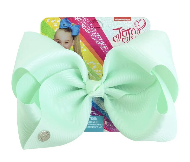 NO.19 1 шт. 8 дюймов Большой Grosgrain бантик из тесьмы для волос шпилька девушка лук с клипсы со стразами ребенок бутик заколок для волос банты для волос, аксессуар A72 - Цвет: NO.19
