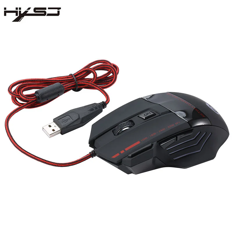 HXSJ Gaming Mouse Регулируемые 3200 ТОЧЕК/ДЮЙМ 7 Кнопок Оптический USB Мышки Gamer Красочные