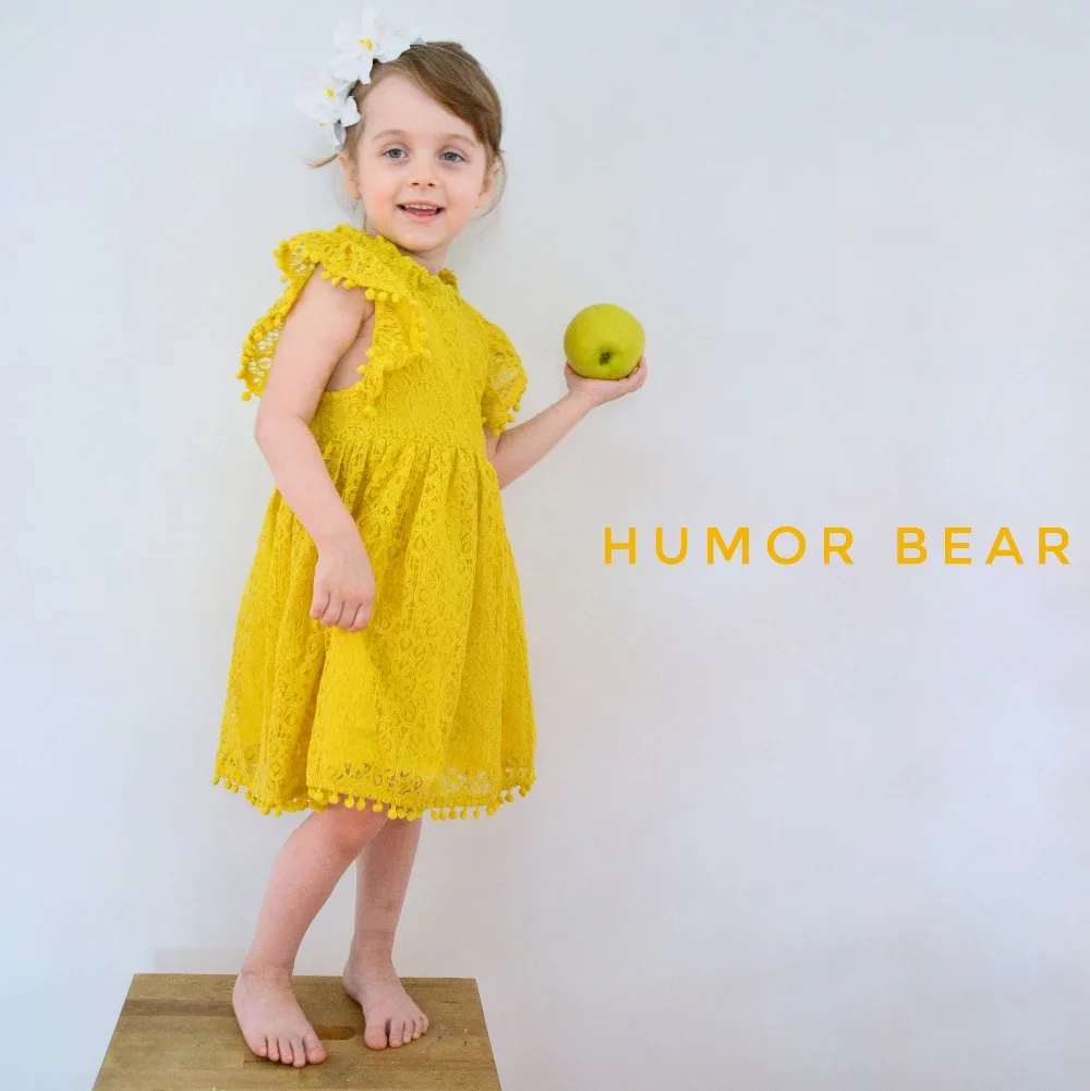 Humor Bear/платье для девочек; Новинка года; Брендовые платья для девочек платье принцессы с кисточками и вырезами детская одежда
