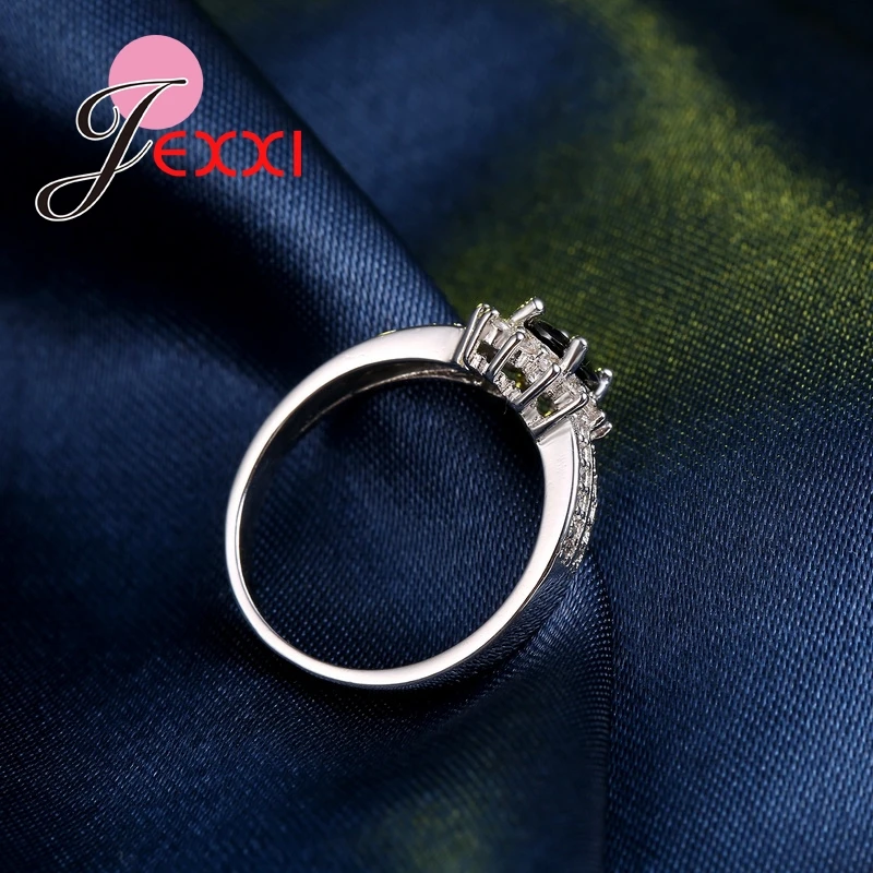 Роскошный Черный Qnyx 925 пробы Серебряный двойной палец кольцо для женщин с мощеным микро AAA кубический циркон ювелирные изделия оптом