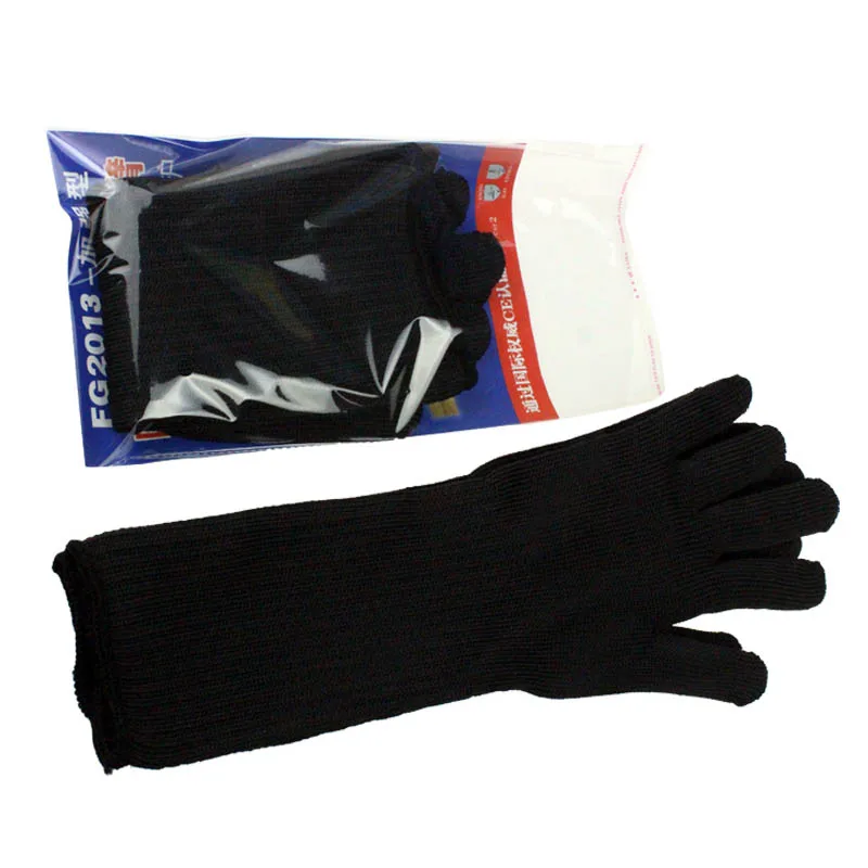 Длинные рабочие перчатки с защитой от порезов защитные из нержавеющей стали