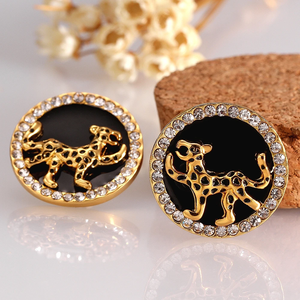 Hot! Fashion Popular Zircon Round Dog Earring Engagement Gold Color earring for women LKN18KRGPE1002-A | Украшения и аксессуары