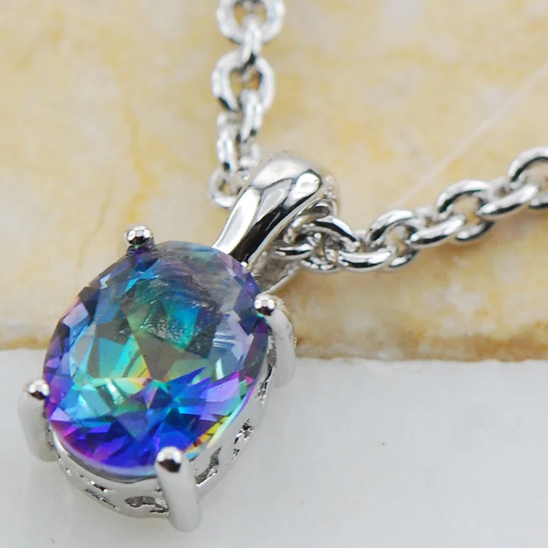 Роза радуга кристалл циркон искусственное серебро кулон гвоздик PP08|925 sterling silver pendant|sterling 925 pendants925 pendant |