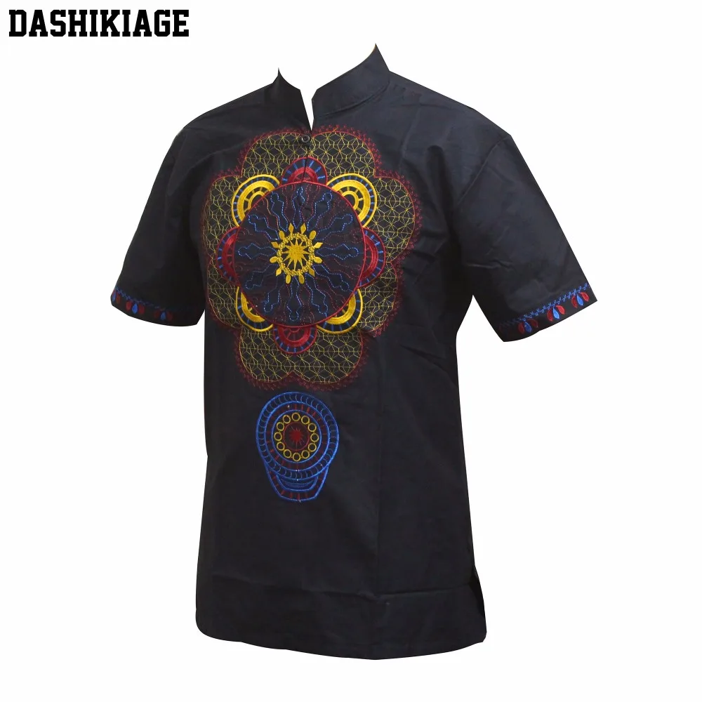 

Большая мужская рубашка Dashikiage с цветочным принтом, Африканский хиппи, винтажный необычный стиль, украшенный вышивкой, нигерийский Оригинал...