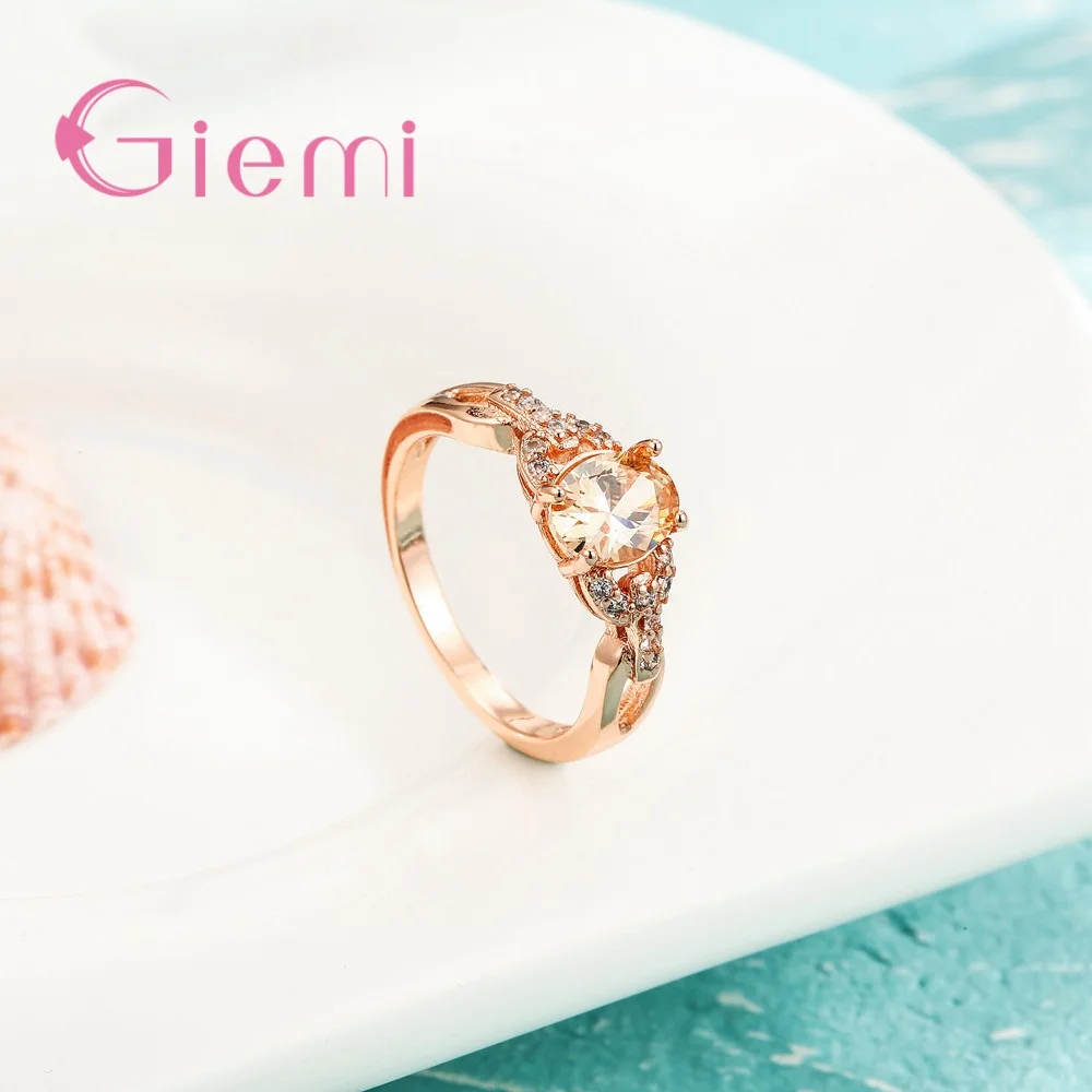 Изящный светильник розового золота с желтым цирконием оптовая продажа ювелирных