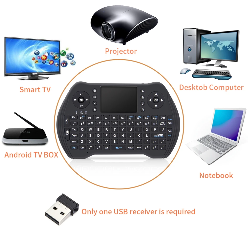 Беспроводная клавиатура MT10 с тачпадом i8 для Android tv BOX Air mouse русский английский
