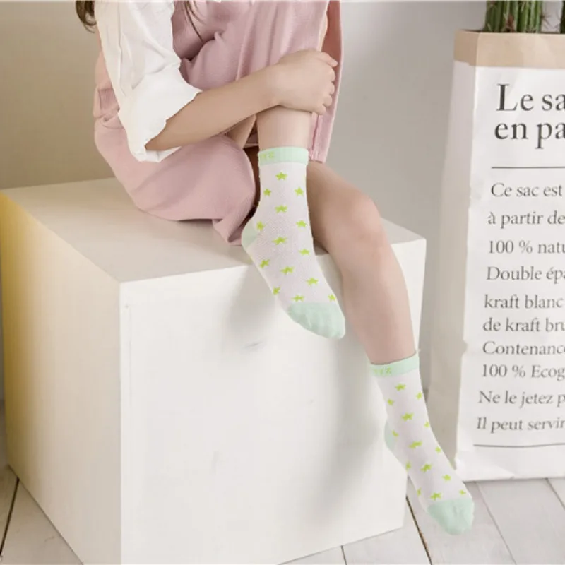 5 пар = 10 шт./лот однотонные носки в горошек для малышей сетчатые Детские хлопковые