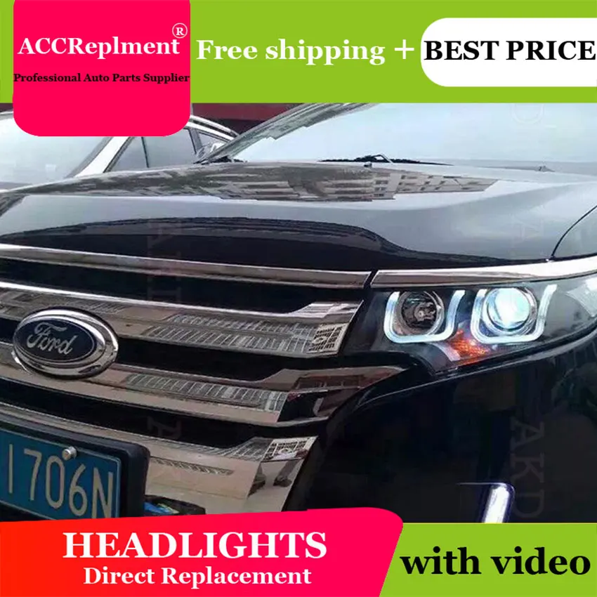Автомобильный Стайлинг для Ford EDGE фары 2012-2014 край ограниченное светодиодный DRL