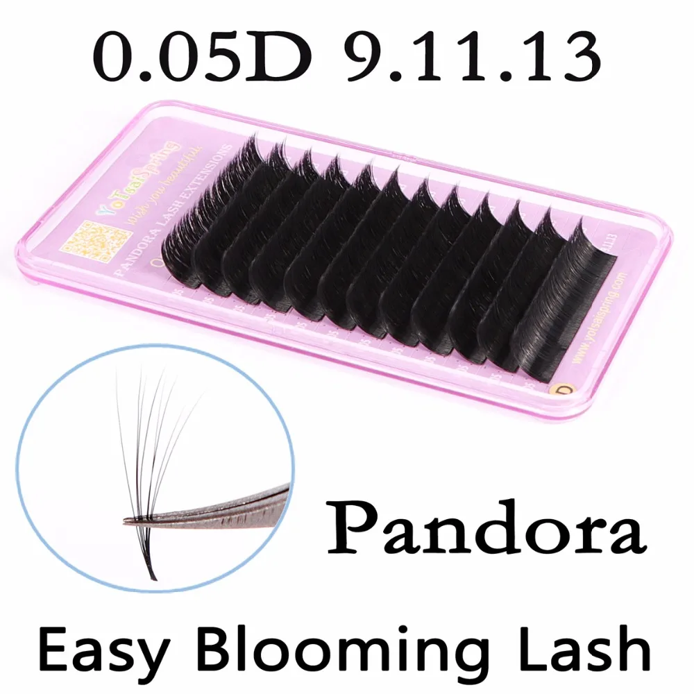 Профессиональные объемные ресницы Pandora Lash Extensions 3D 5D 7D 9D 11D (цветущие в течение