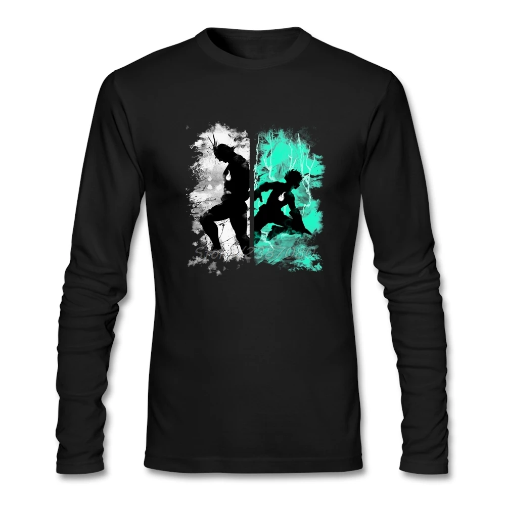 Футболка с надписью One For All My Hero Академия хлопковая круглым вырезом и длинным