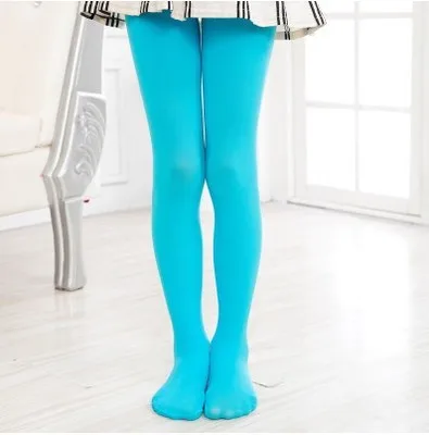 Blue Новые модные однотонные колготки для девочек Детские эластичные колготки Детские балетные трико детские бархатные колготки ярких цветов - Цвет: Blue
