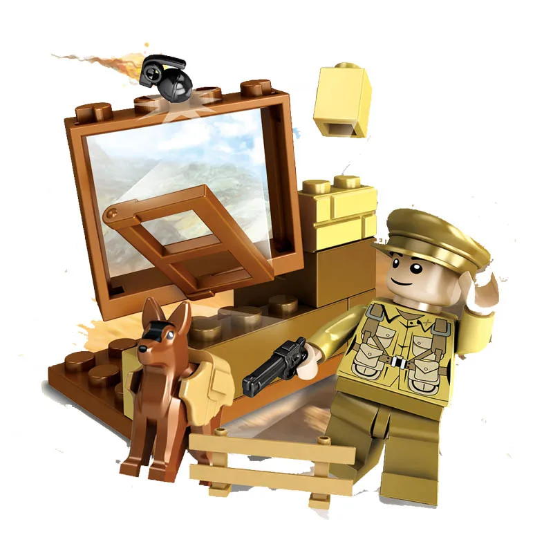 Игрушечные строительные блоки kitooz WW2 английские армейские воины битва имфала во