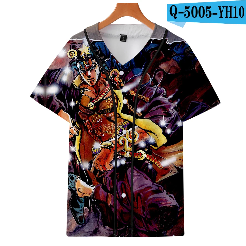 JOJO аниме 3d принт крутая Базовая бейсбольная рубашка модная Уличная Повседневная Женская/мужская одежда популярный пейзаж летняя бейсбольная Футболка - Цвет: Q5005