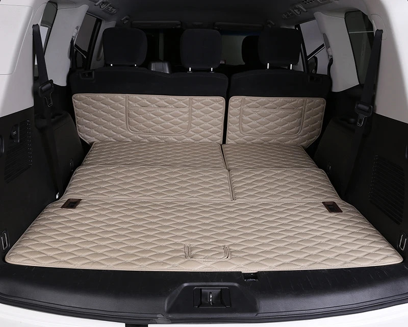 beige 5pcs Запасная Коробка коврик полное окружение хвост коробка коврик после склада коврик интерьера авто аксессуары для Nissan Patrol y62 - Цвет: beige 5pcs