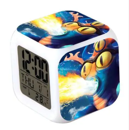 Белый Большой Герой 6 фильм светодиодный Будильник часы Baymax horloge digitale дети игрушка Fred васаби - Цвет: Белый