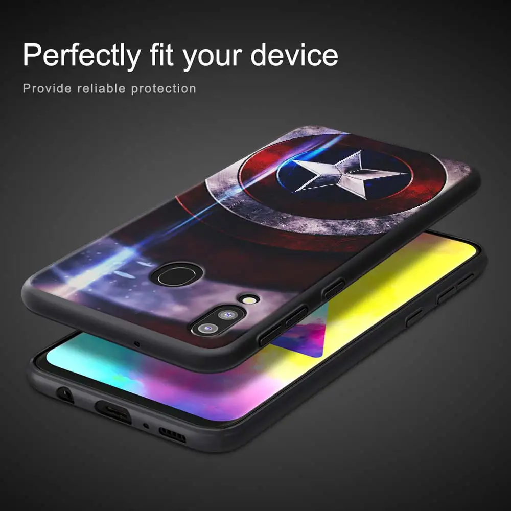 Ironman Marvel Мстители Супергерои мягкие чехлы для телефонов samsung Galaxy A6 A7 A8 Plus A9 A10 A20 A30 A40 A50 A70 M30 M20 черный C
