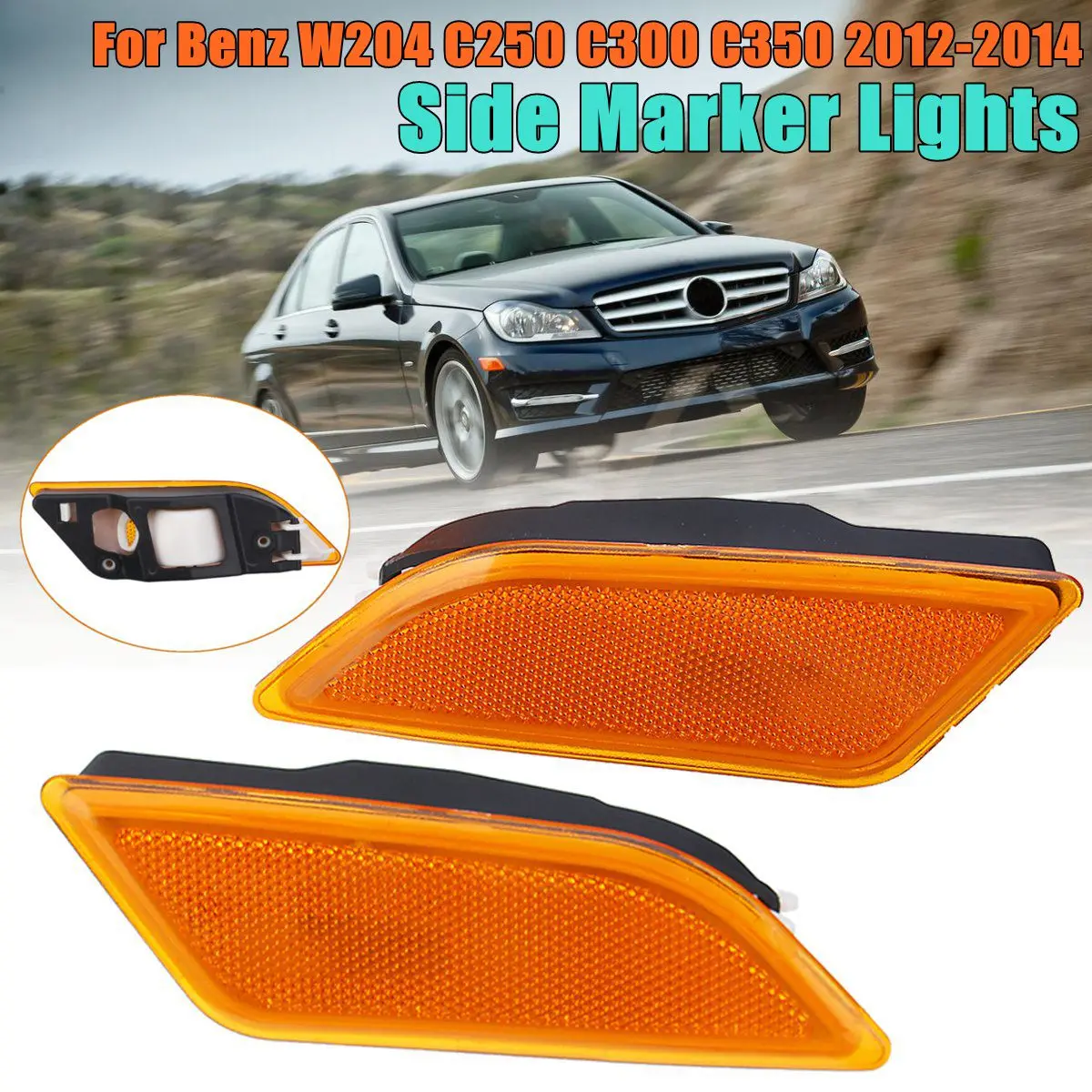 1 шт. светильник для Benz W204 C250 C300 C350 2012 2013 для правого/левого янтарного боковых габаритных индикаторов светильник s