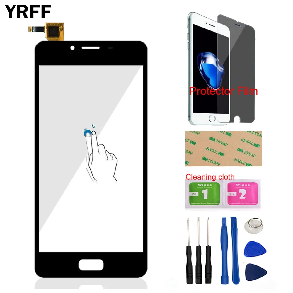 

5.0'' Mobile Phone Touch Panel Front Glass For Meilan U10 Touch Screen Digitizer Panel Glass Lens Sensor Tools + Protector Film