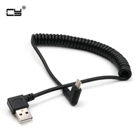 usb 2 0 male 90 degree left right angled to usb c 3 1 type c retractable spring data chager sync extension cable for s8 p10 1m