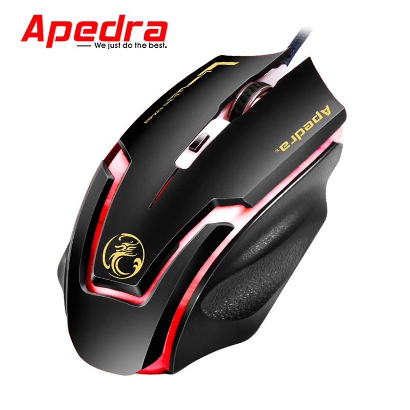 Apedra Проводная Мышь игровой патруля мыши 3200 Точек на дюйм с светодиодный свет 7