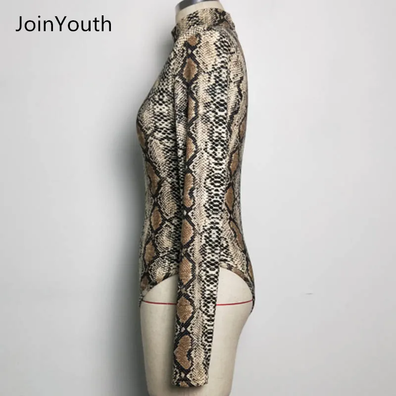 JoinYouth Женский Осенний комбинезон со змеиным принтом тонкая футболка