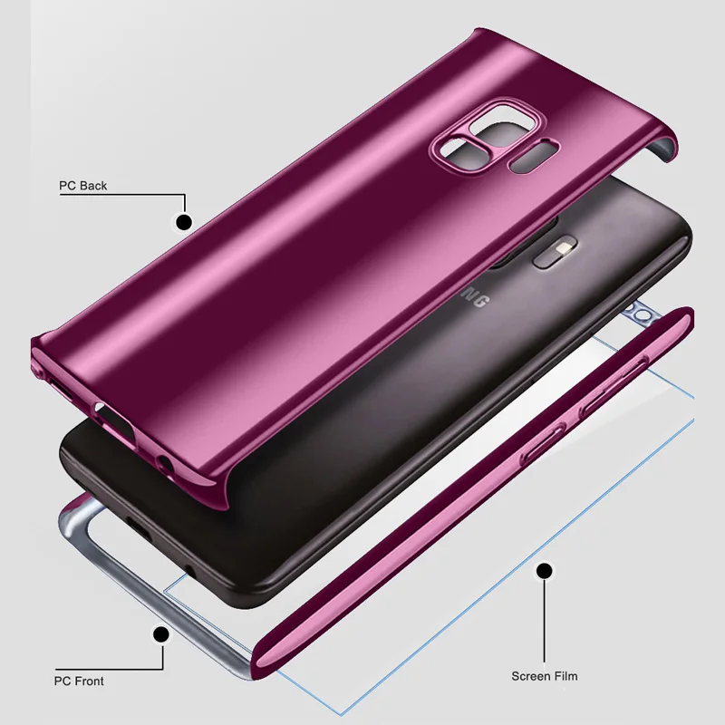 Nkobee 3 in1 Coque для Samsung Galaxy S9 S8 плюс S7 край Note8 крышка Экран Флим Для роскошный чехол 360