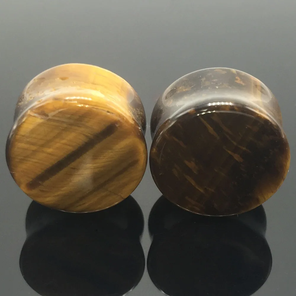 1 шт. 6 мм-16 мм тигровый глаз ушной датчик органические туннели для плоти пробки