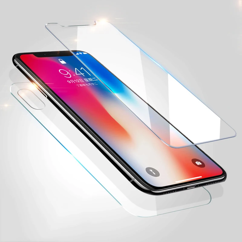 2 шт переднее и заднее закаленное стекло для iPhone8 7 X Xs XR Max Защитная пленка для экрана для iPhone на 11 Pro Max 6 6s Plus