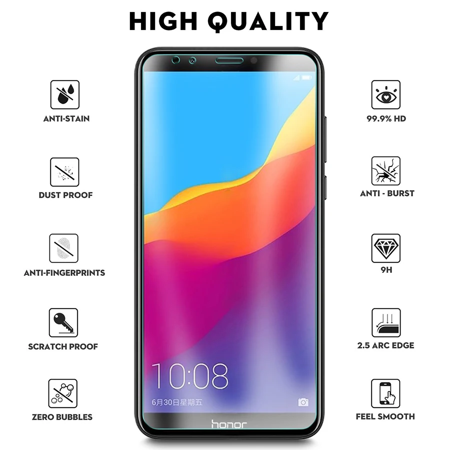 Закаленное стекло Honor 7C Pro 5 99 дюйма Защитная пленка для экрана Huawei на мобильного