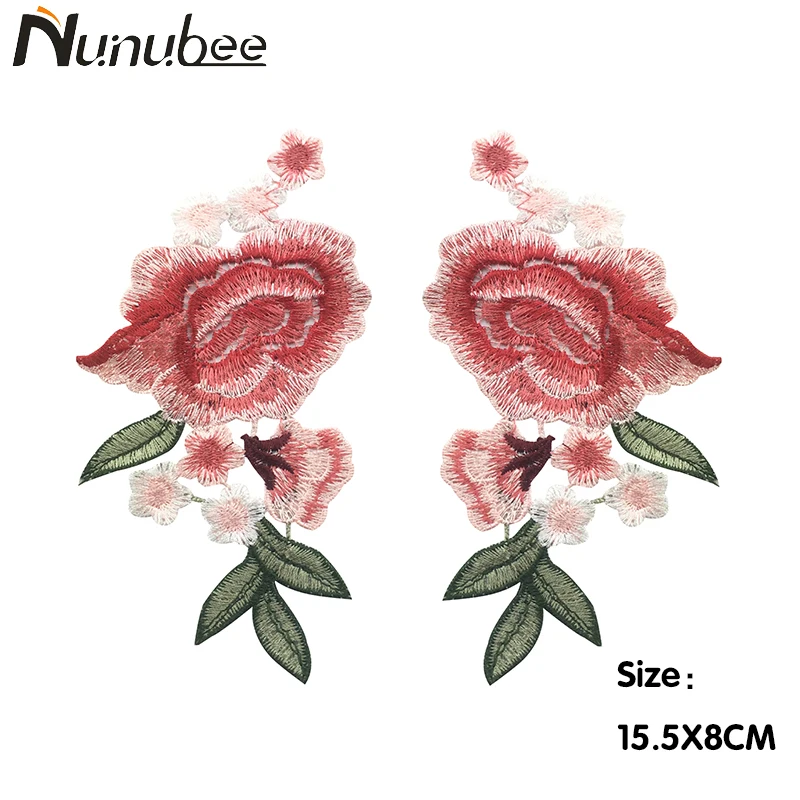 Nunubee 2 шт./компл. вышивка розы ПРИШИТАЯ на патчи наклейка для одежды Parches Para La Ropa