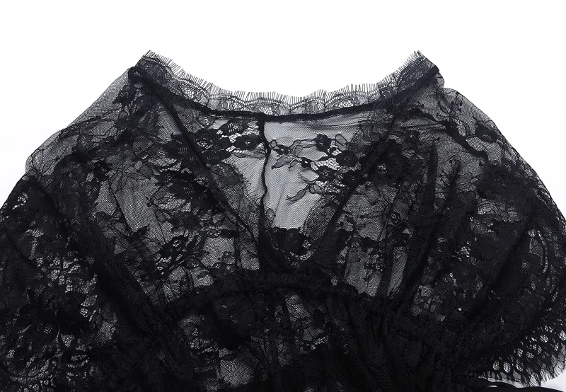 Женское летнее пляжное платье сексуальное прозрачное длинное из кружева с