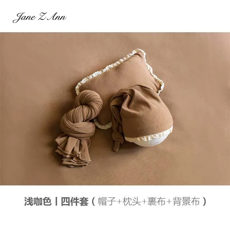 Jane Z Ann реквизит для фотосъемки новорожденных студийные аксессуары для студийной фотосъемки сплошной цвет подушка шляпа фон тканевая обертка - Цвет: light khaki