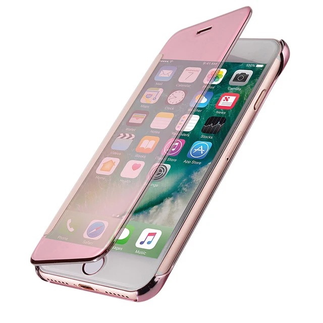 Роскошный акриловый чехол книжка для iPhone 6s 6 5 s SE X 8 7 Plus 6Plus 8Plus прозрачный с полным