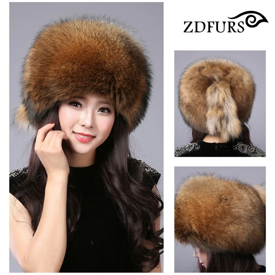 ZDFURS * Бесплатная доставка Новые Модные женские зимние шапки из лисьего меха