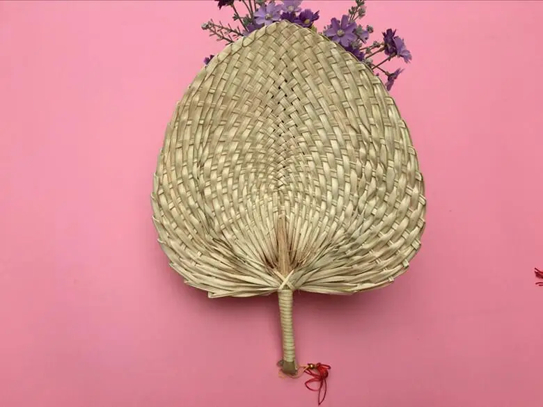 50 шт. вееров из пальмовых листьев ручной работы плетеный натуральный цвет веер