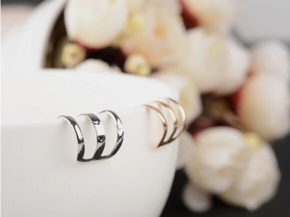 1 новый панк рок золотой и серебряный зажим для ушей мужчин женщин без пирсинг