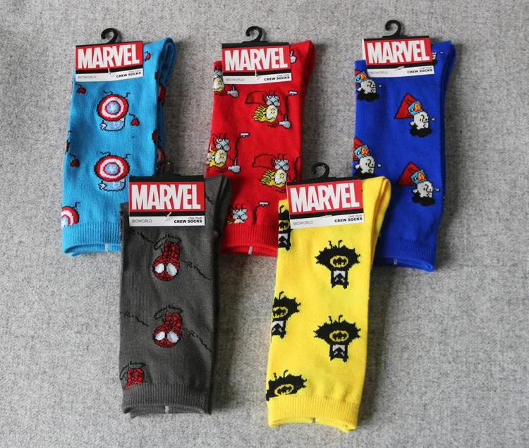 Герой комиксов Marvel General/Носки Теплые повседневные носки до колена с рисунком Железного человека Капитана Америки