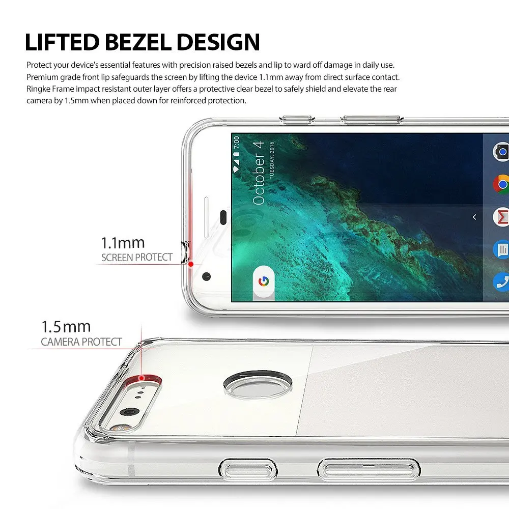 100% Original Google Pixel Case Ringke Fusion Series Crystal Back Panel + TPU Frame Dual Protection Cases for 2016 |