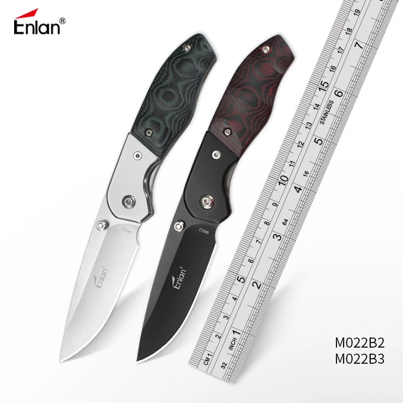 

ENLAN Tactical Hunting Knife Outdoors Camping Survival Knives Multi EDC Tool , Satin / Black Blade Dropshipping
