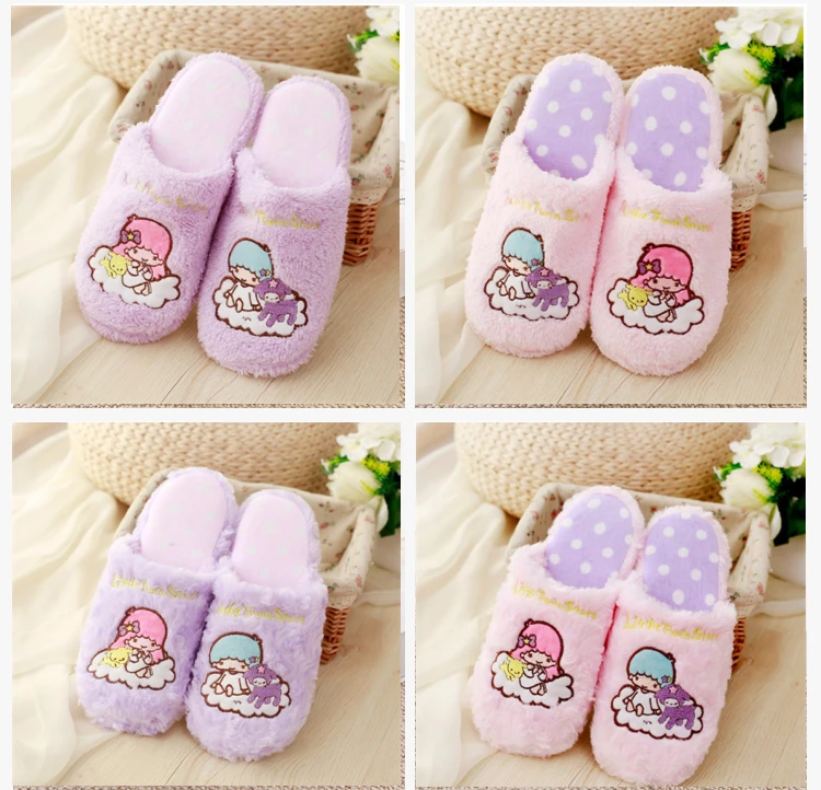 Мультяшные персонажи Little Twin Stars; зимняя домашняя обувь; тапочки коллекция куклы игрушки кукла; подарок для детей любимого питомца#1298