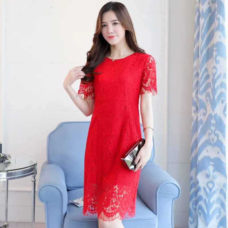 2017 Летнее Платье Женщины Элегантный Кружева Платья Выдалбливают Мода Черный