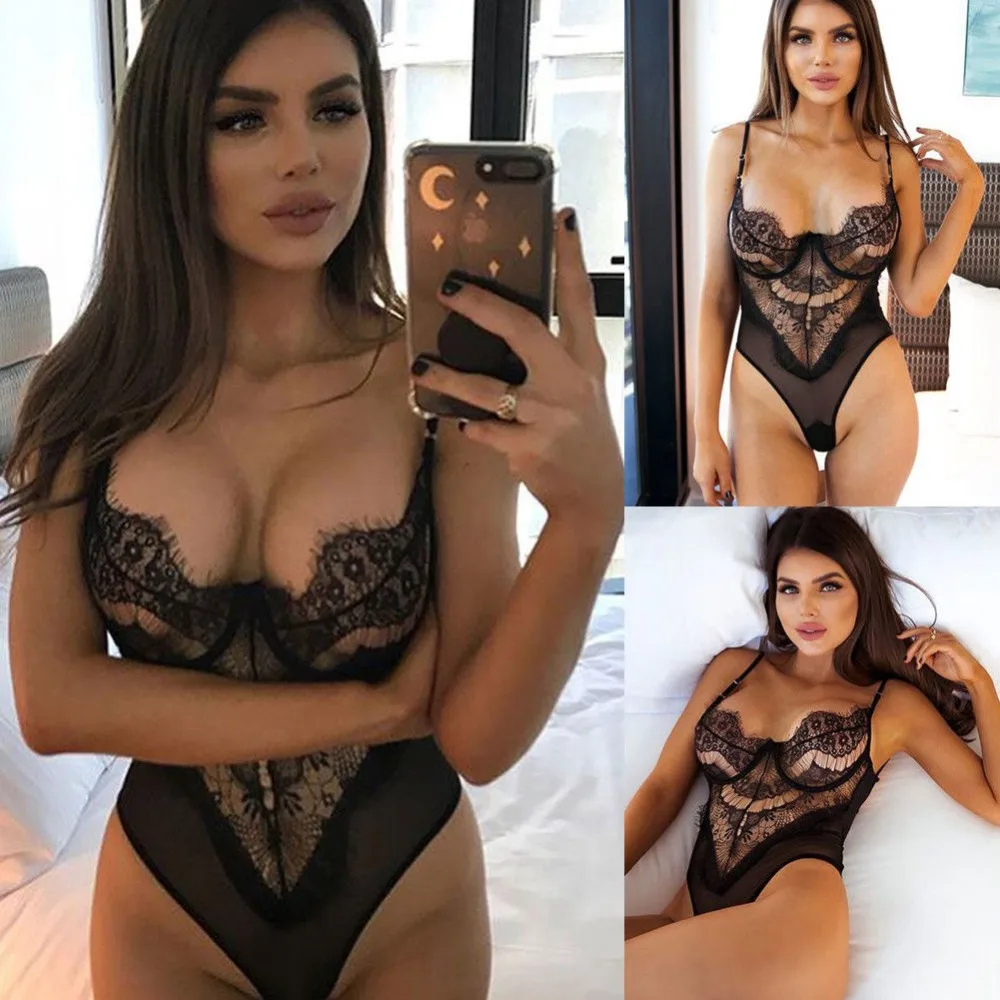 Женские сексуальные прозрачные стринги боди Lingeire с открытой спиной Ночная