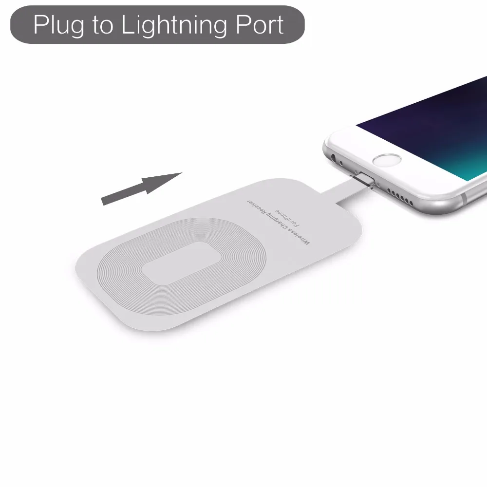 Для iPhone 6 ци беспроводное зарядное устройство приемника чаринг-кабель адаптер