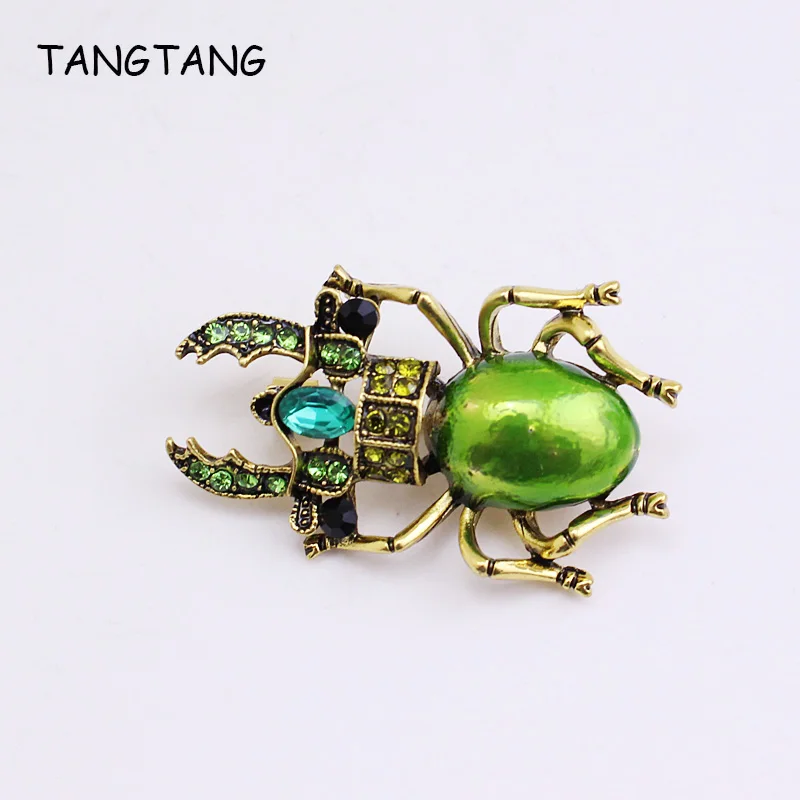 Нежные броши жуки корейской версии булавки зеленые масляные окрашенные ретро