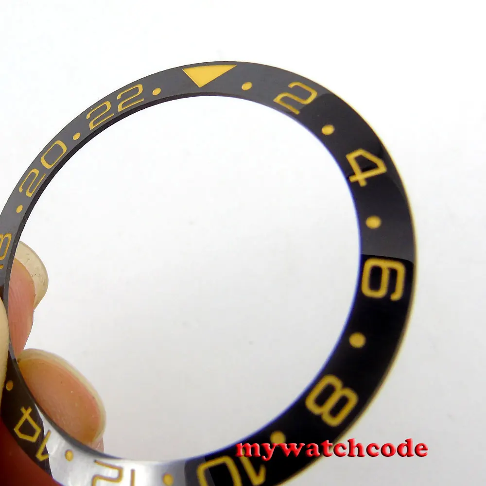 

black ceramic bezel insert yellow make for GMT watch made by parnis factory B10