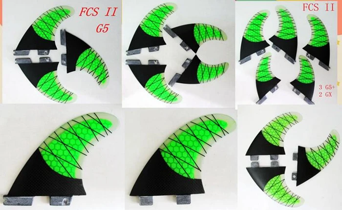 Новый стиль FCS плавники для доски серфинга половинный углерод Quad Set Surf Fin (2 G5 2 GX) SUP