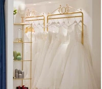 wedding dress clothing store wedding dress rack floor to floor display iron hangers gold hanging wedding rack display rack