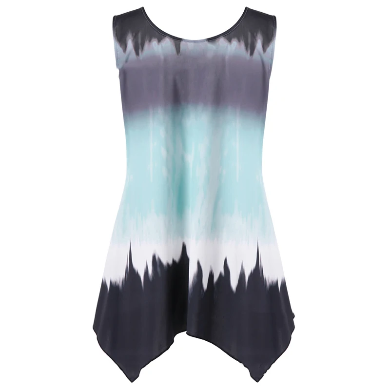 2018 новые летние женские топы с принтом необычная туника на бретелях повседневные